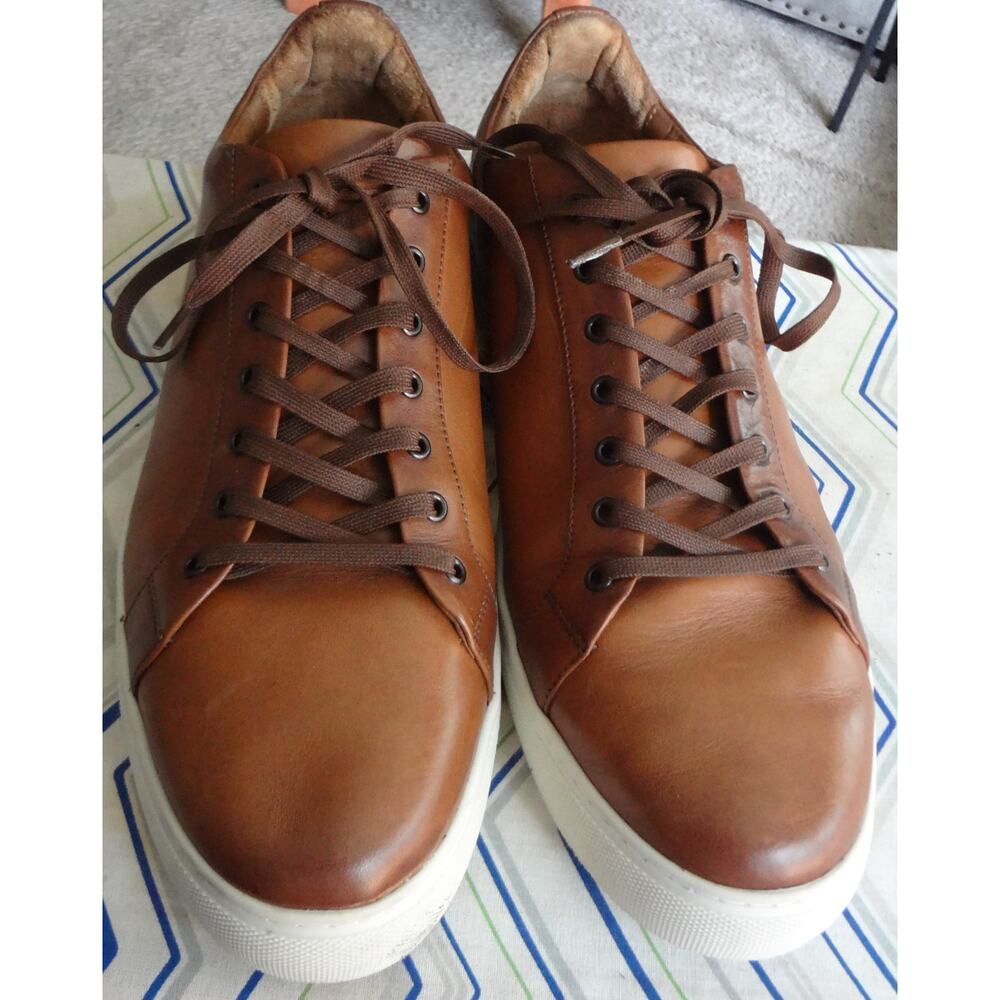 Thursday Premier Tan Brown Leather Sneakers Trainers Mens 15 W Wide Low Top - Picture 2 of 8